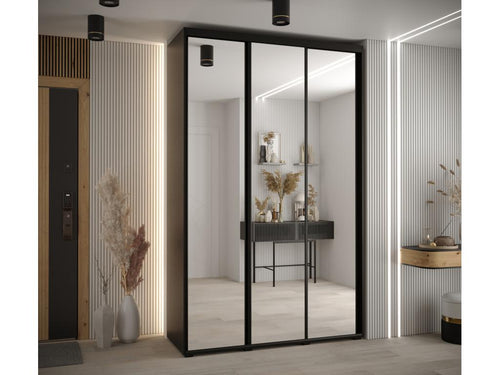 3-Door Wardrobe - Sliding Doors, Black, 235.2 x 150 x 45