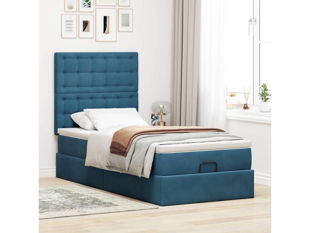 Mattress - with Mattress, Blue, 100 x 200 cm