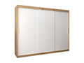 3-Door Wardrobe - Sliding Doors, Argente/White/Brown, 200 x 250 x 62