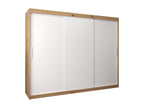 3-Door Wardrobe - Sliding Doors, Argente/White/Brown, 200 x 250 x 62