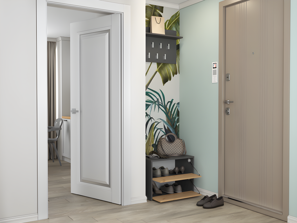 2-Door Cabinet - Brown/Gray, 60 x 36 x 44 cm