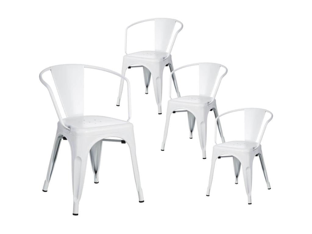 Chair (Set of 4) - White, Metal