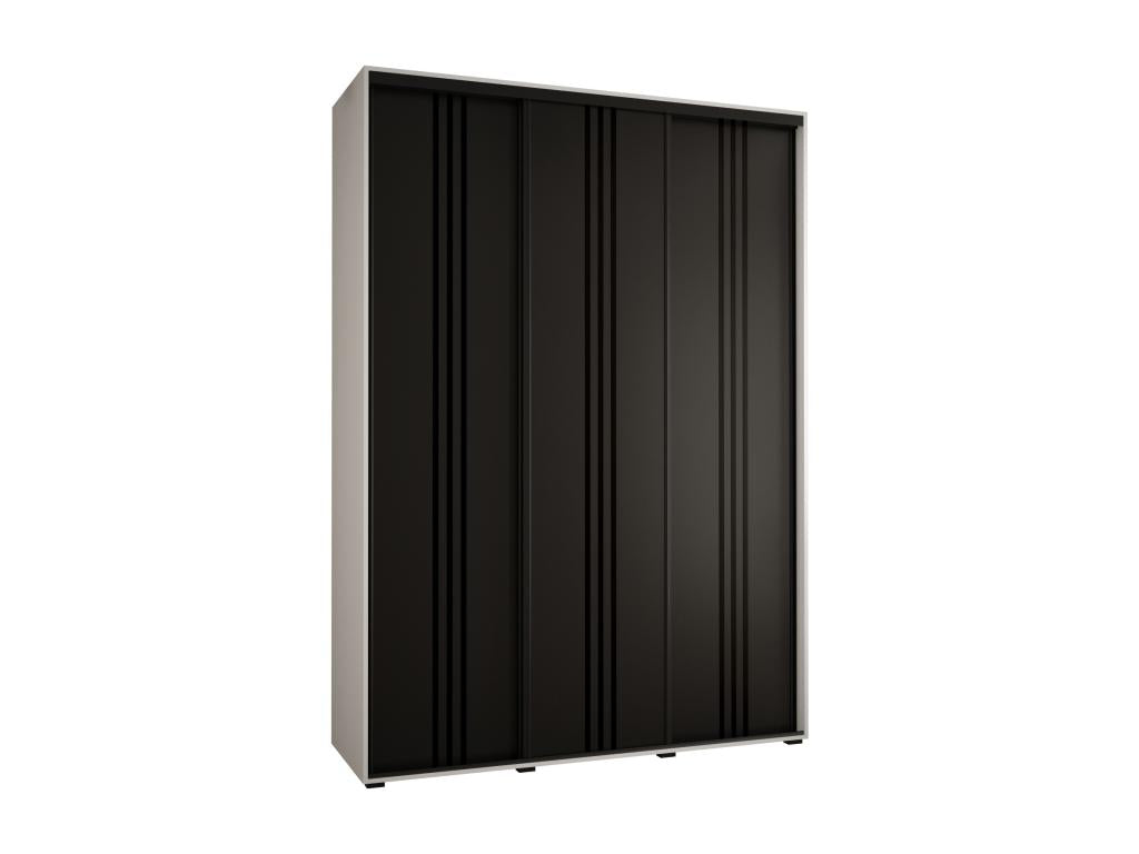 3-Door Wardrobe - Sliding Doors, White/Black, 235.2 x 170 x 60