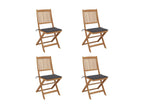 Chair (Set of 4) - with Cushions, Gray, Wood