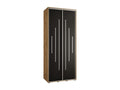 2-Door Wardrobe - Sliding Doors, Argente/Brown/Black, 235.2 x 120 x 45