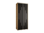 2-Door Wardrobe - Sliding Doors, Argente/Brown/Black, 235.2 x 120 x 45