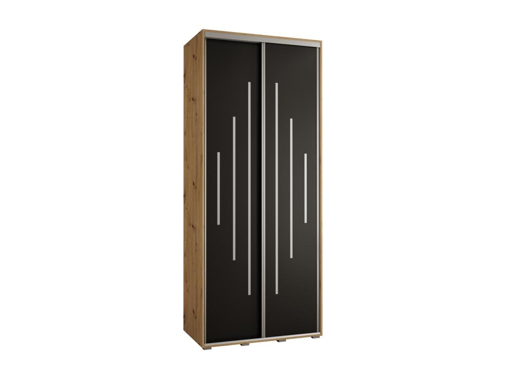 2-Door Wardrobe - Sliding Doors, Argente/Brown/Black, 235.2 x 120 x 45