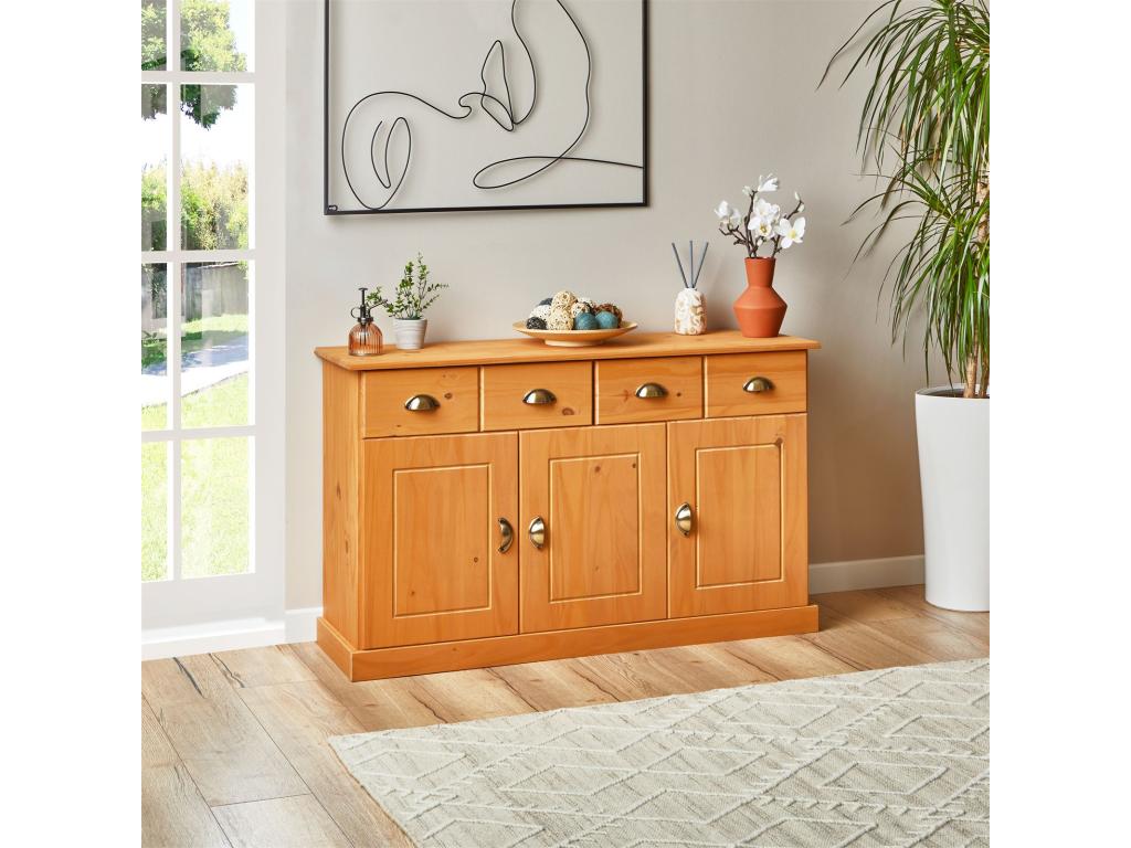 3-Door Sideboard - Brown, Wood