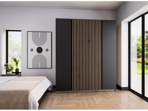 4-Door Wardrobe - Black
