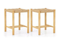 Bar Stools (Set of 2) - Naturel Light, 36 x 36 x 45 cm