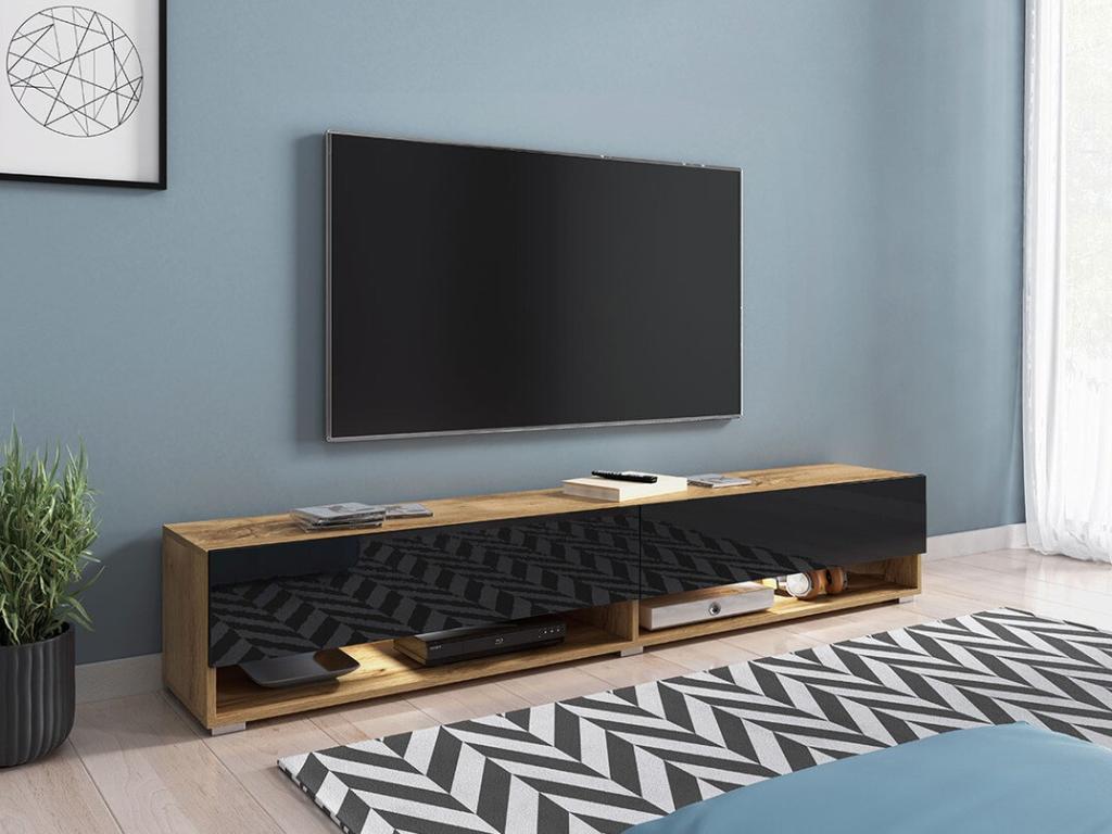 TV Stand - Black, 180 x 30 x 33 cm