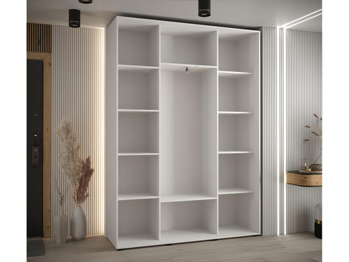 3-Door Wardrobe - Sliding Doors, White/Black, 235.2 x 160 x 45