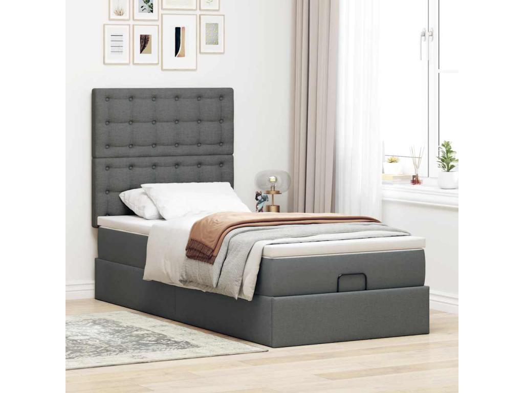 Mattress - with Mattress, Gray, 100 x 200 cm