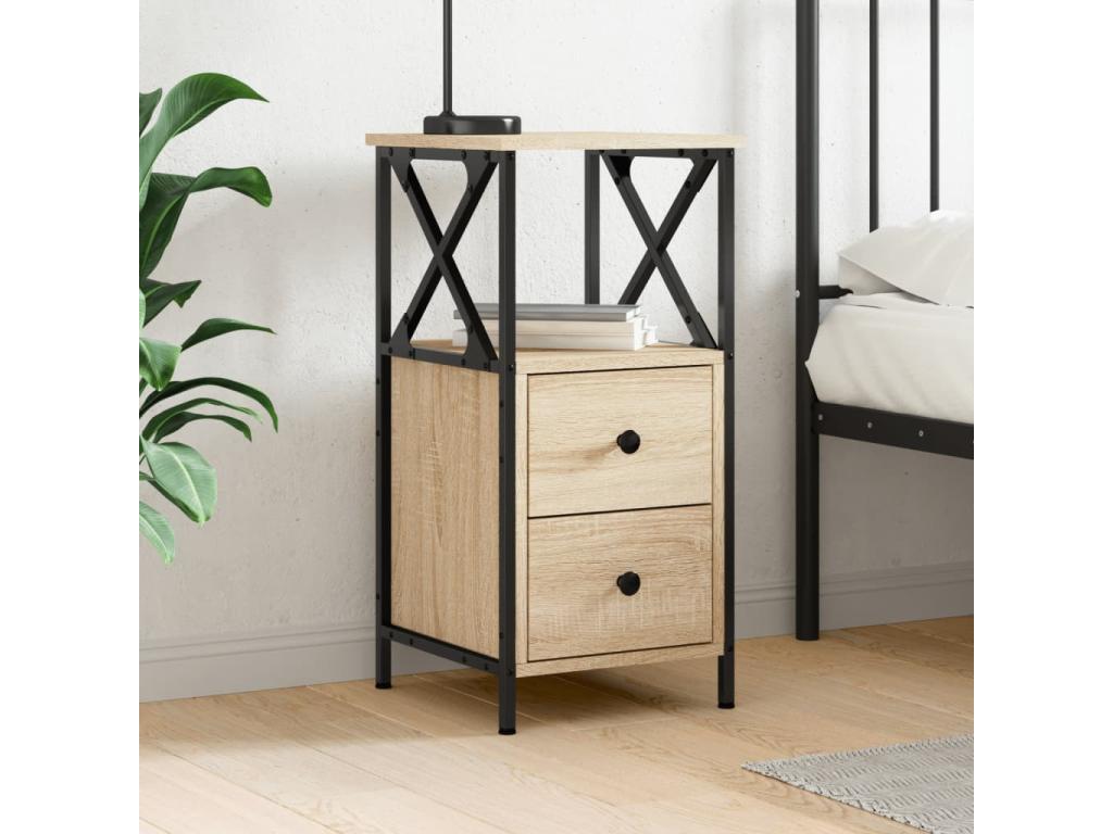 Nightstand - Brown, 34 x 35.5 x 70 cm