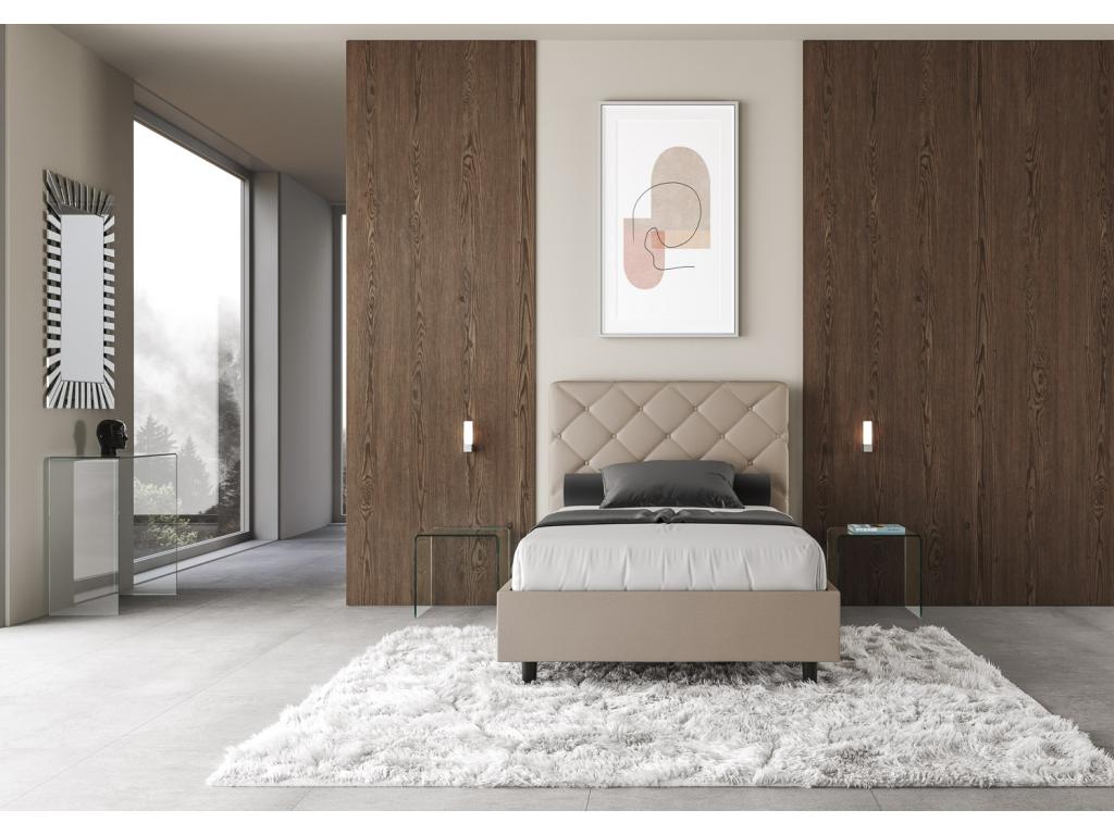 Bed Base - Taupe, Faux Leather