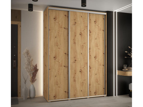 3-Door Wardrobe - Sliding Doors, Argente/Naturel Light, 235.2 x 170 x 45