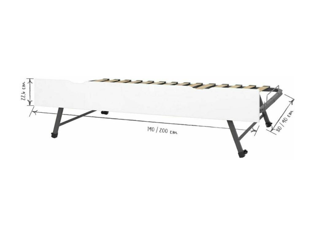 Bed Base - White, 80 x 190 cm