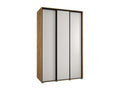 3-Door Wardrobe - Sliding Doors, White/Naturel Light/Black, 235.2 x 150 x 45
