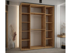 3-Door Wardrobe - Sliding Doors, Brown, 235.2 x 200 x 60