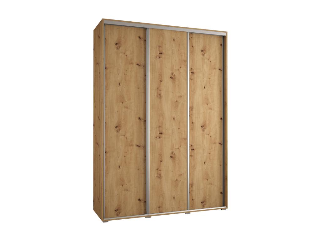 3-Door Wardrobe - Sliding Doors, Argente/Naturel Light, 235.2 x 170 x 45