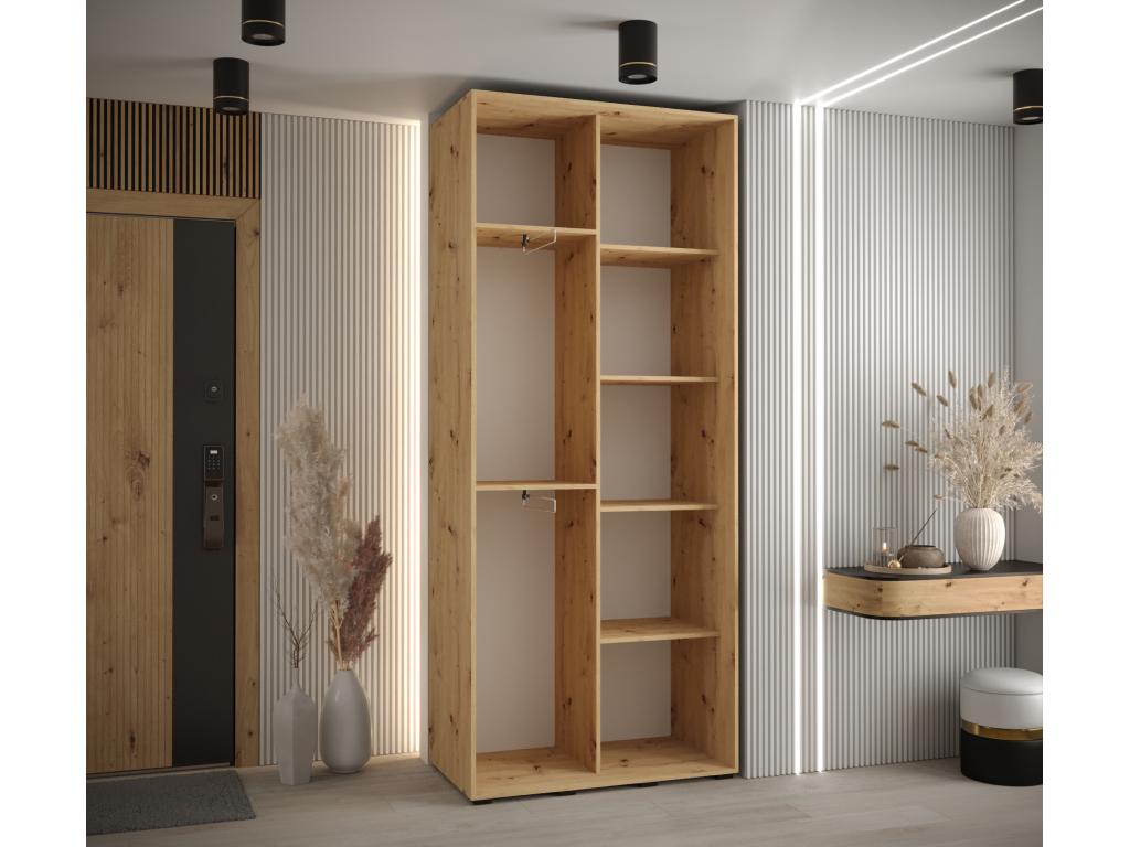 2-Door Wardrobe - Sliding Doors, Argente/Brown/Black, 235.2 x 120 x 45