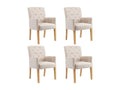 Dining Chairs (Set of 4) - Beige, Fabric