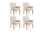 Dining Chairs (Set of 4) - Beige, Fabric