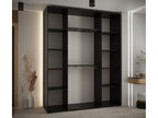 3-Door Wardrobe - Sliding Doors, Argente/Naturel Light/Black, 235.2 x 190 x 45