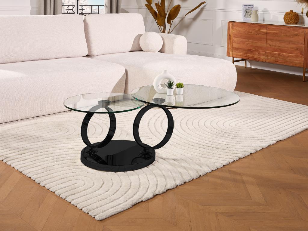 Coffee Table - Black/Transparent, Glass