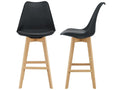 Bar Stools (Set of 2) - Black, 105 x 48 x 58 cm