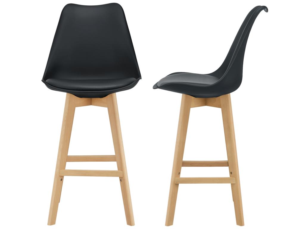 Bar Stools (Set of 2) - Black, 105 x 48 x 58 cm