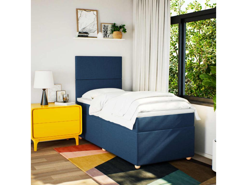 Mattress - with Mattress, Blue, 90 x 190 cm