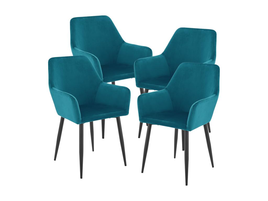 Chair (Set of 4) - Bleu Turquoise, 86 x 57 x 56 cm