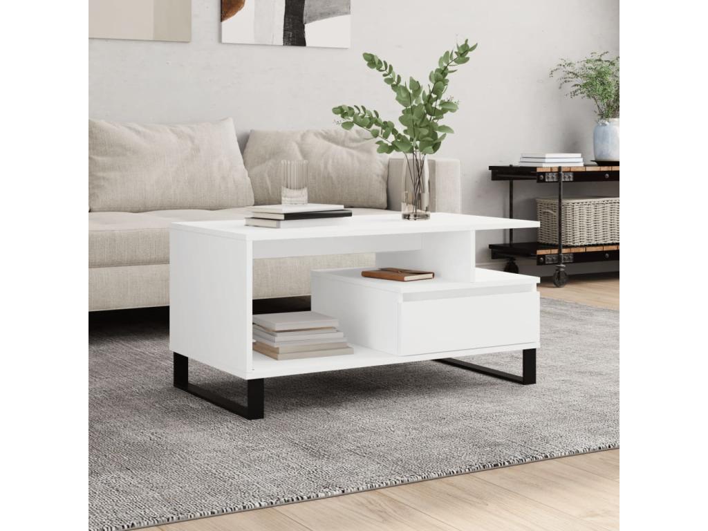 Coffee Table - White, 90 x 49 x 45 cm