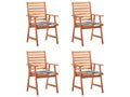 Dining Chairs (Set of 4) - with Cushions, Gray
