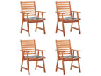 Dining Chairs (Set of 4) - with Cushions, Gray