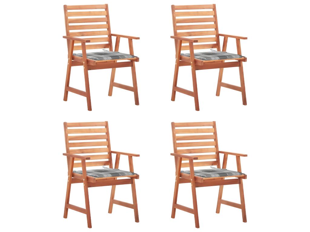 Dining Chairs (Set of 4) - with Cushions, Gray