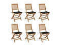 Chair (Set of 6) - with Cushions, Black, Wood