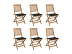 Chair (Set of 6) - with Cushions, Black, Wood