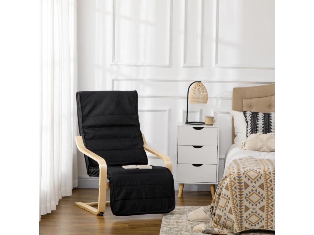 Armchair - Black, Fabric