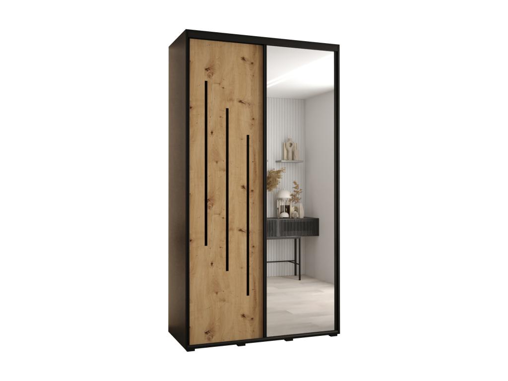 2-Door Wardrobe - Sliding Doors, Brown/Black, 235.2 x 140 x 60