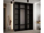 3-Door Wardrobe - Sliding Doors, Brown/Black, 235.2 x 160 x 60