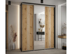 3-Door Wardrobe - Sliding Doors, Argente/Naturel Light/Black, 235.2 x 190 x 45