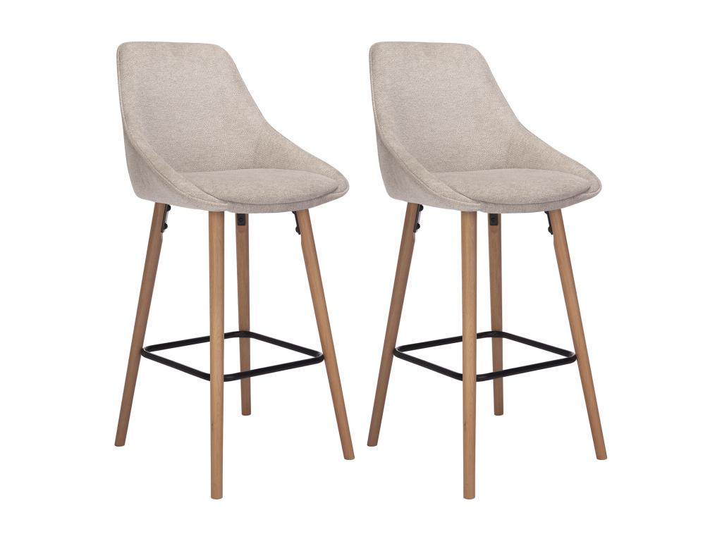 Bar Stools (Set of 2) - Beige, Fabric