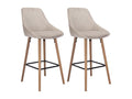 Bar Stools (Set of 2) - Beige, Fabric