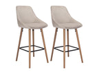 Bar Stools (Set of 2) - Beige, Fabric