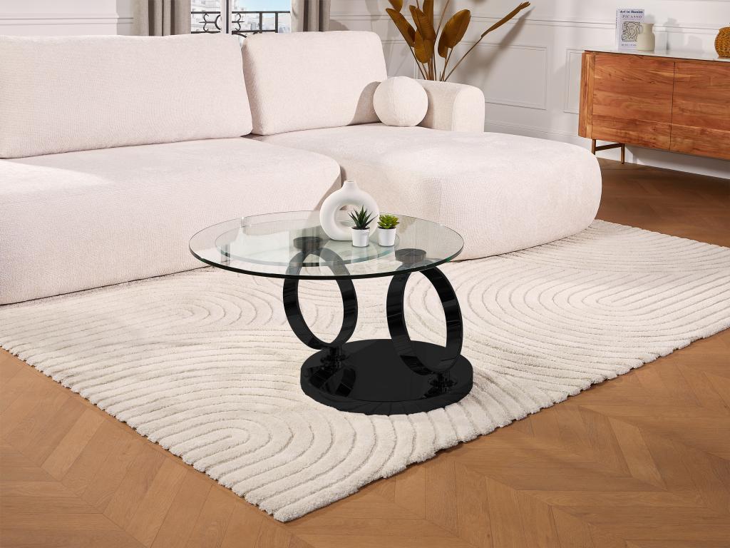 Coffee Table - Black/Transparent, Glass