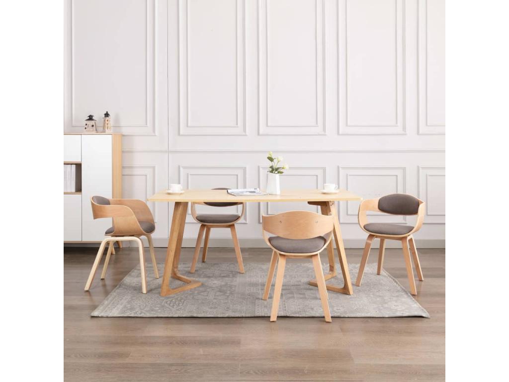 Dining Chairs (Set of 4) - Taupe, Fabric