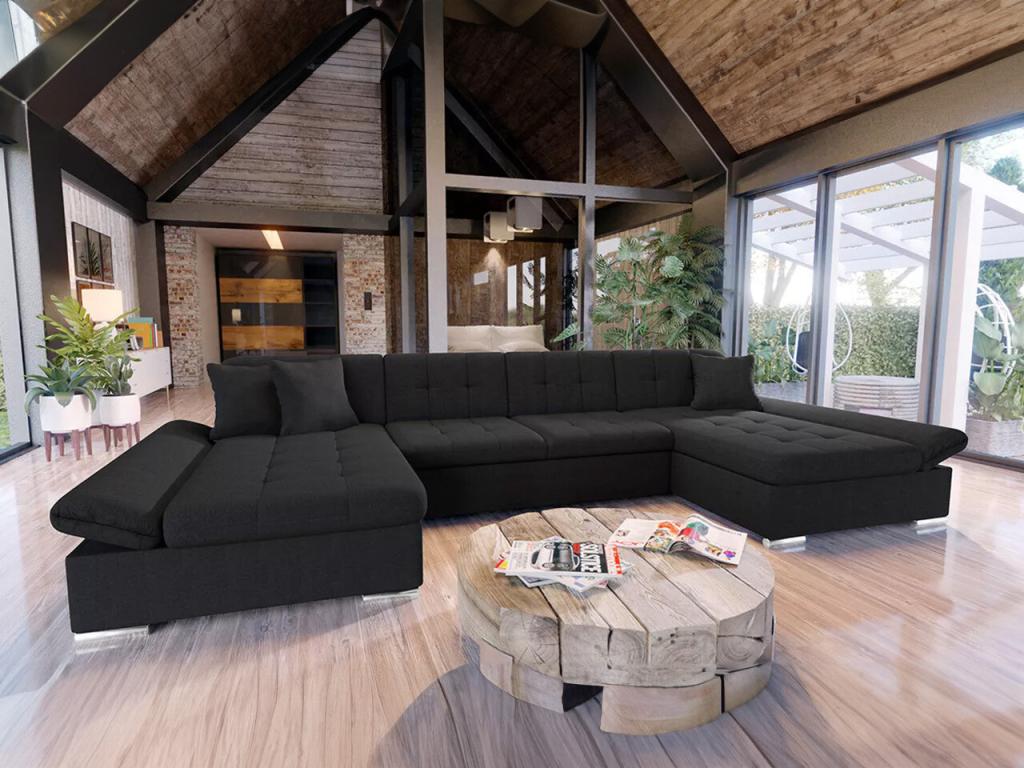 Sofa - Black, 360 x 160 x 75 cm