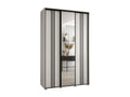 3-Door Wardrobe - Sliding Doors, White/Black, 235.2 x 160 x 45